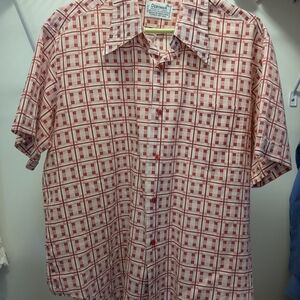 - Vintage 70's Debonair Brand Men's Red Checkered Shirt